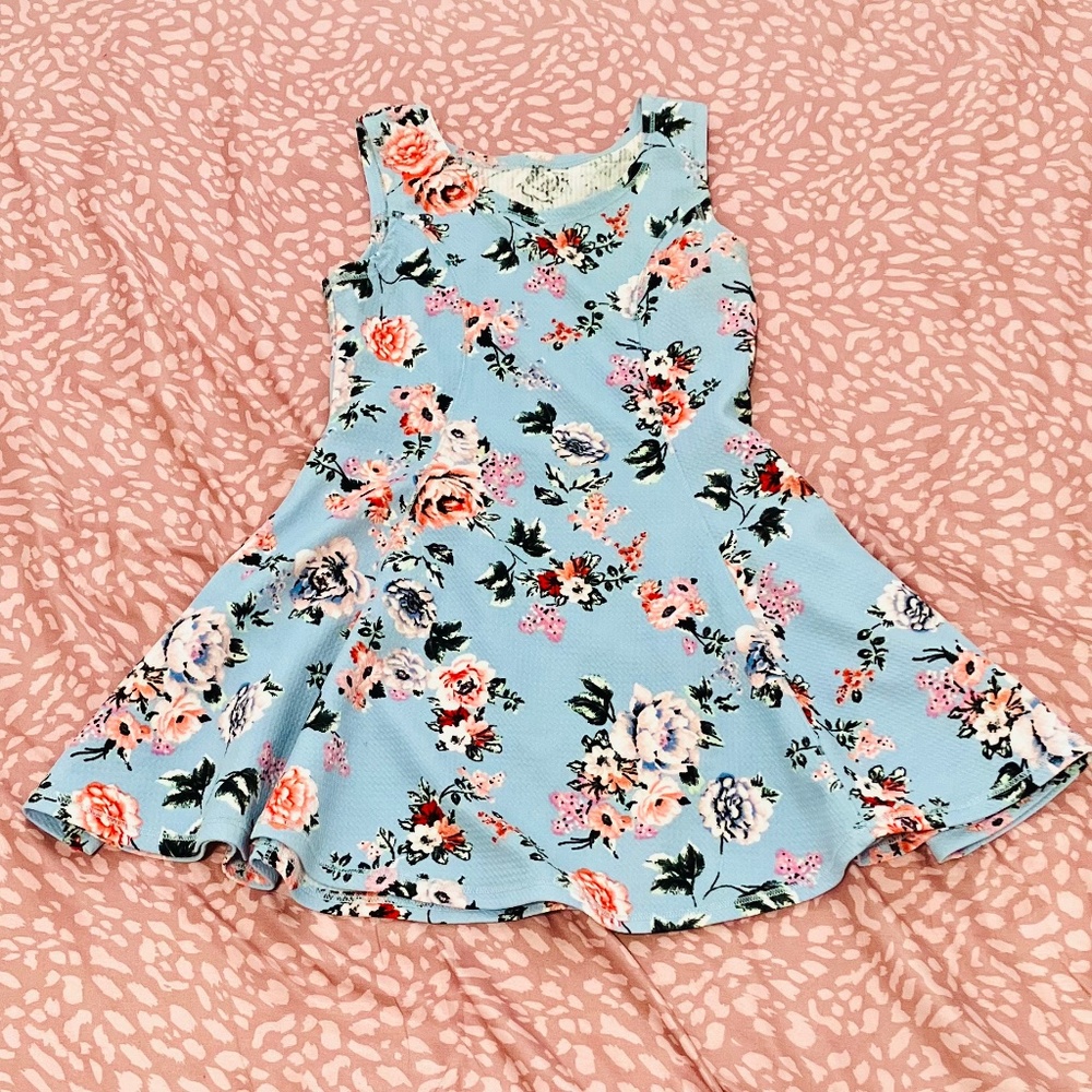 Sky Blue Floral Dress